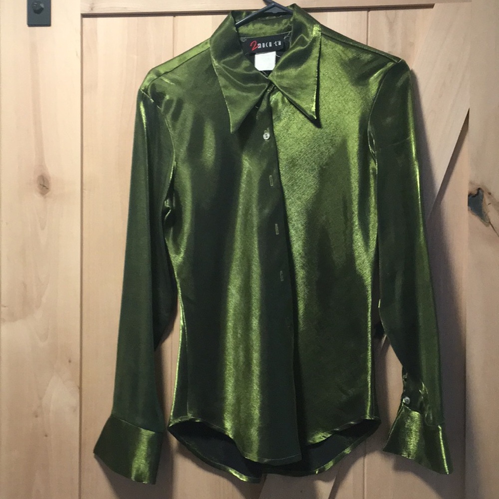 Retro green metallic shirt